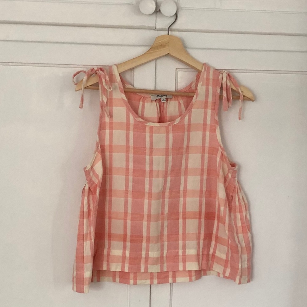 Madewell gingham cropped tank top